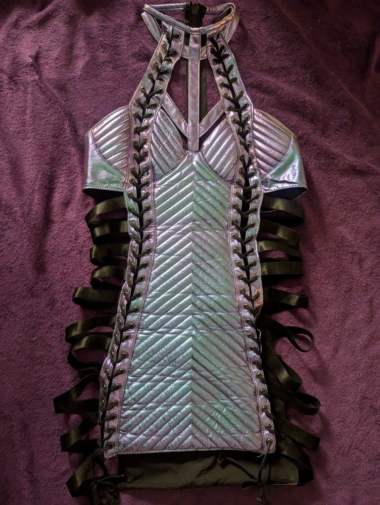 Purple Holographic Strappy Dress! 