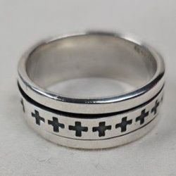 Nice! Men's Sterling Silver Spinner Band Ring. Size 12