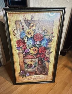 Large Floral Wall Art Framed