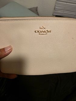 Cream COACH Wristlet
