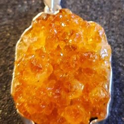 GENUINE CITRINE AMULET NECKLACE CHARM