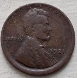 1921 Wheat penny Dark Brown