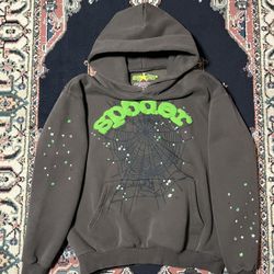 Sp5der Wait Web Hoodie Slate Grey