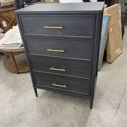 Better Homes & Gardens Oaklee 4-Drawer Dresser, Charcoal Finish