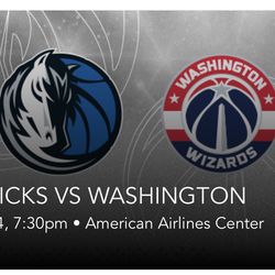 4 NBA Tickets: Dallas Mavs Vs Washington Wizards 1/24/23 Thumbnail