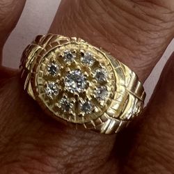 14K Gold Cluster Ring-Size 9.5