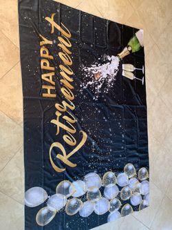 Happy Retirement High end Fabric Banner