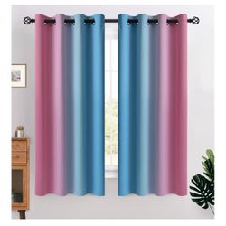 Pink And Blue Curtains