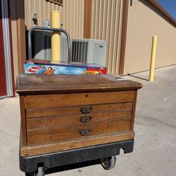 Vintage Wood Tool Chest FULL of Tools – Mechanic / Machinist Lot