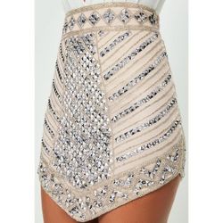 Triangle Studded Embellished Mini Skirt