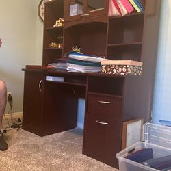 Desk Mahogany Dark Red Brown