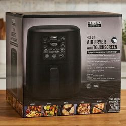 he Bella Pro Series 4.2-Quart Air Fryer is a sleek and modern appliance designed for cooking delicious meals with less oil. With a touchscreen interfa