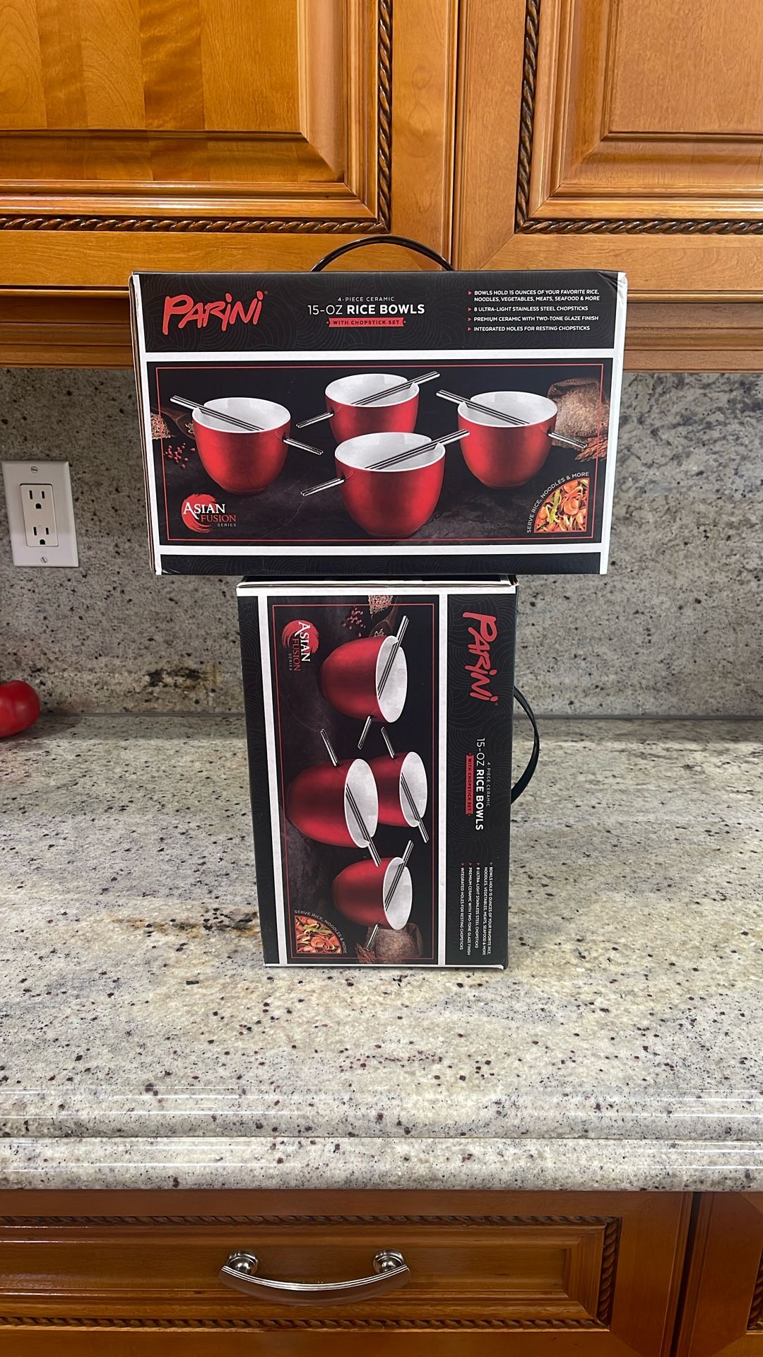 8 Bowls With Steel Chopsticks