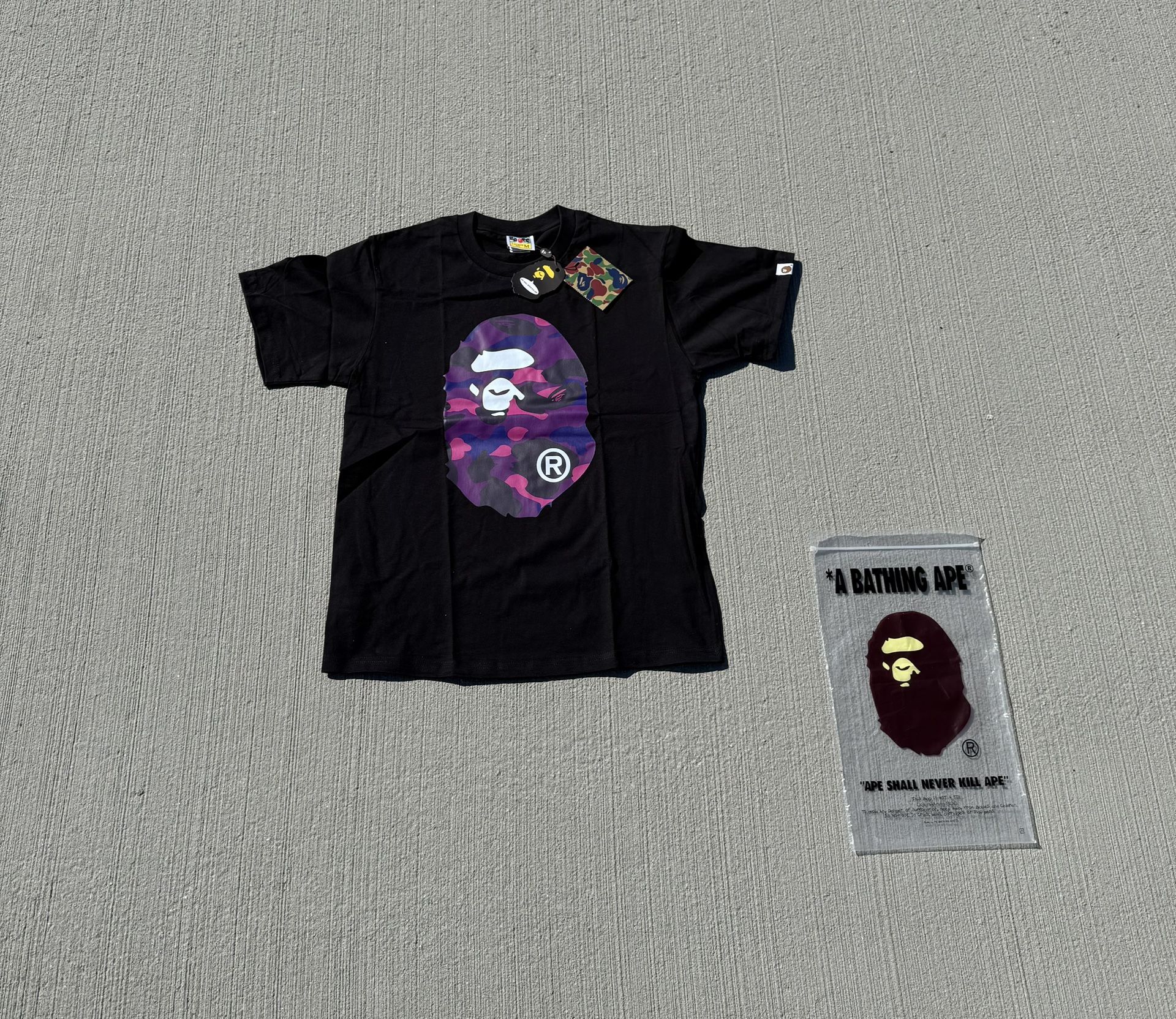 Limited Edition Bape Color Camo Big Ape Head Tee Shirt
