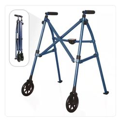 Wonder Walker 2-Wheel Lightweight Folding Walker – Cobalt Blue – New