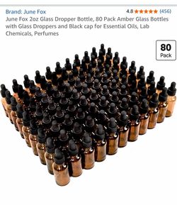 Amber Glass -  2oz glass bottles-80 count