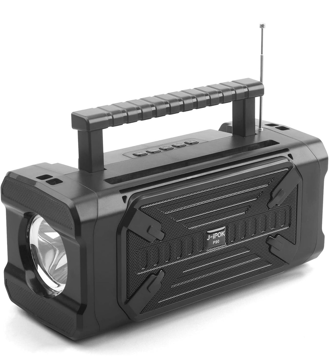Portable Solar Bluetooth Speaker with Outdoor Emergency Flashlight, FM Radio Function, High Audio So
