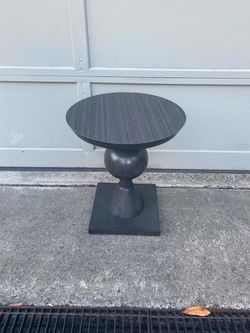 Wooden Round Pedestal Side Table