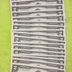 21 uncirculated $2 Bills.