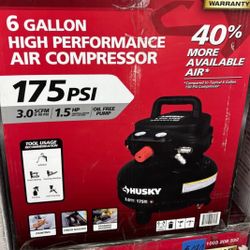 6 Gal. 175 PSI Electric Oil-Free High Performance Jobsite Pancake Air Compressor with Dual Gauges