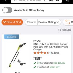 RYOBI 8” Electric  Pole Saw