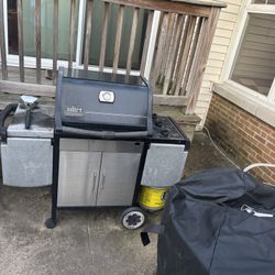 Weber Genesis Silver 3 burner grill w Kong Cover and 2 empty tanks $50.