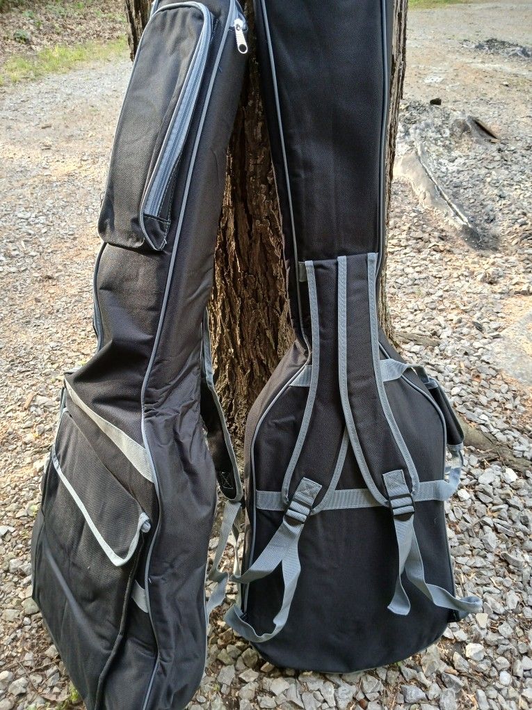 Brand New Heavy Padded Backpack Gig Bag Cases For Acoustic Guitar, Electric Guitar, Bass, Mandolin, Ukulele, Etc.