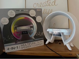 New 4 In1 Multifunction Speaker Clock&alarm Wireless Speaker. Wireless Charger