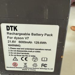 New DTK Rechargeable Battery Pack For Dyson V7 $20