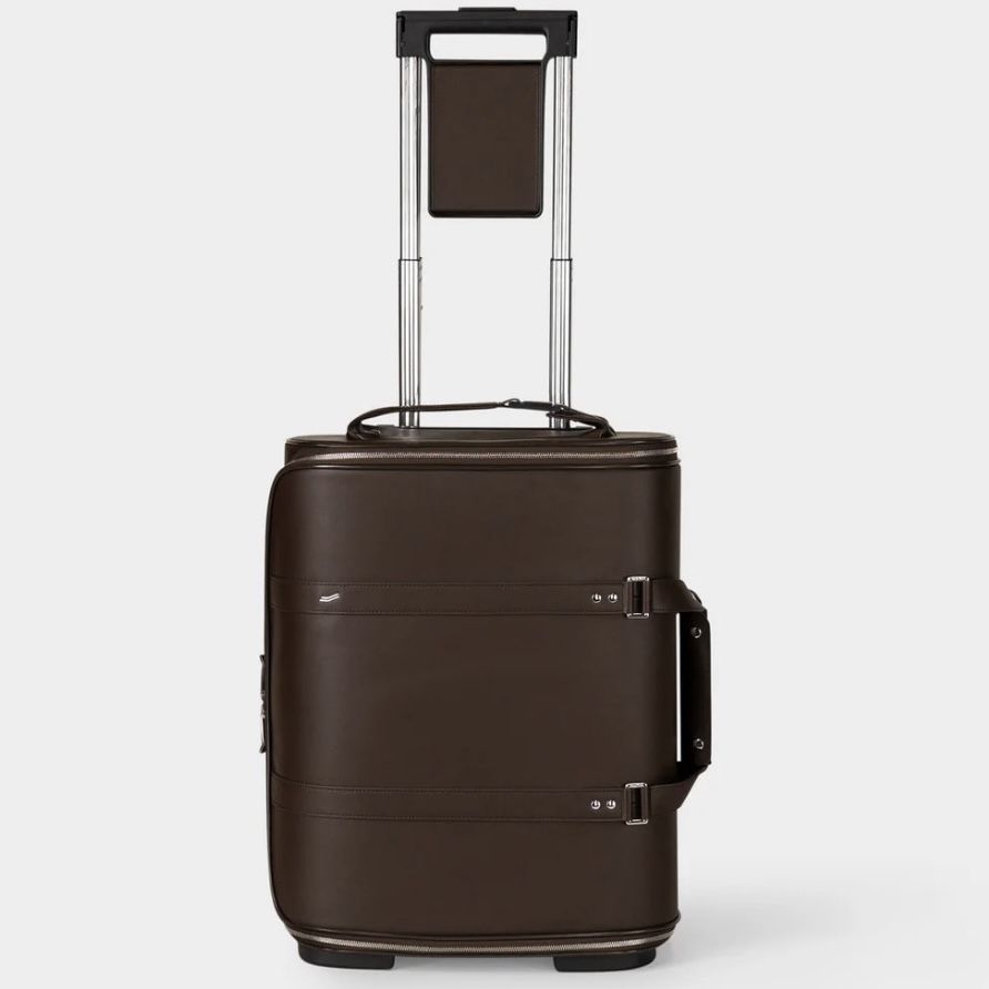 VOCIER Brown Leather Legacy F38 Carry-On Luggage.