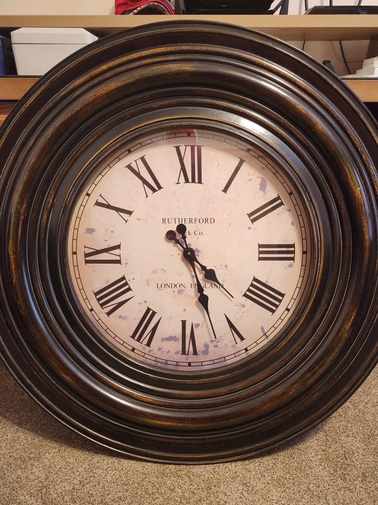 Rutherford Clock Company London England 38" Wooden Clock