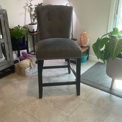 COUNTER STOOL - PHOEBE TAUPE VEL