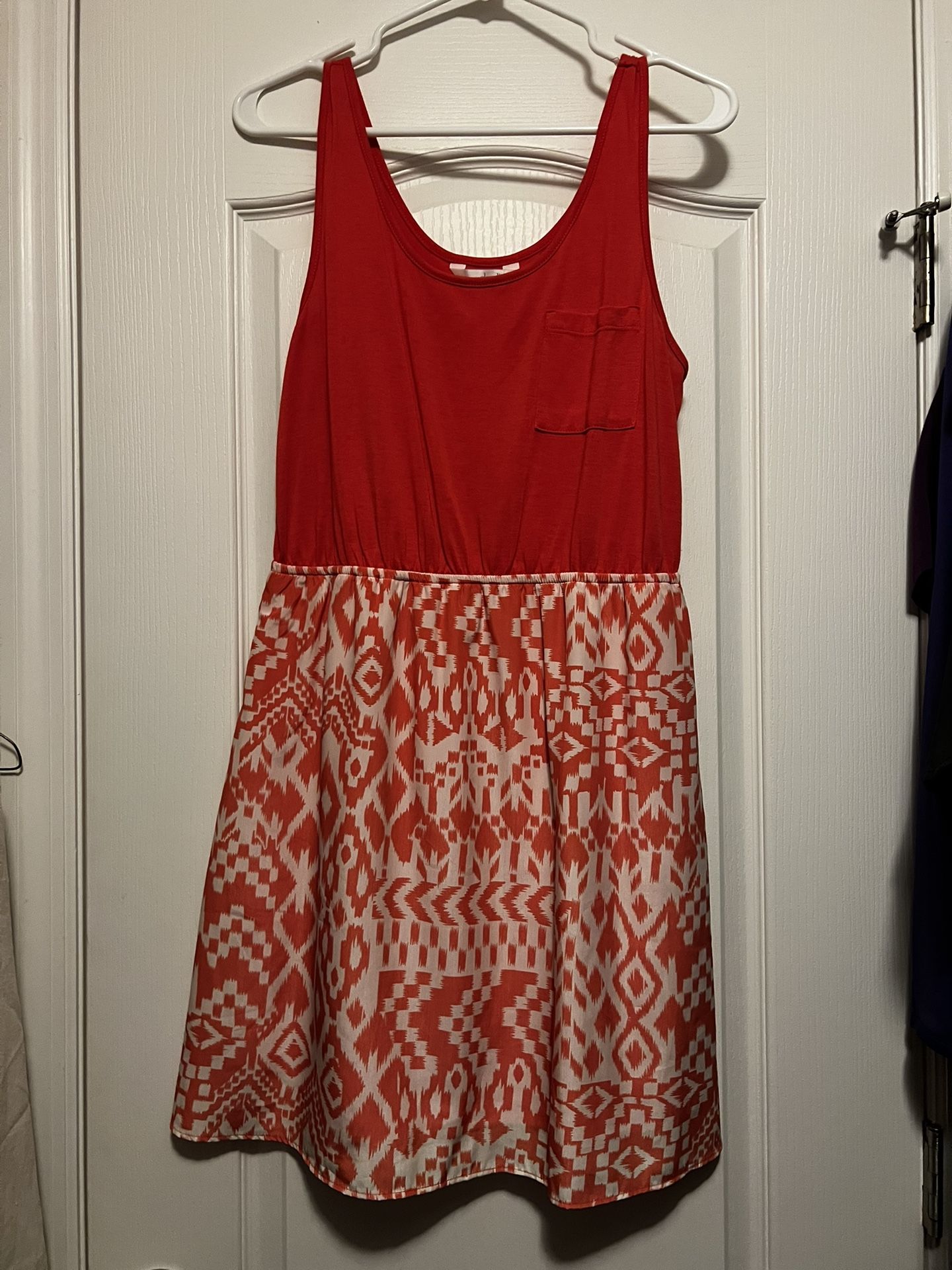 Orange/Red Pattern Dress