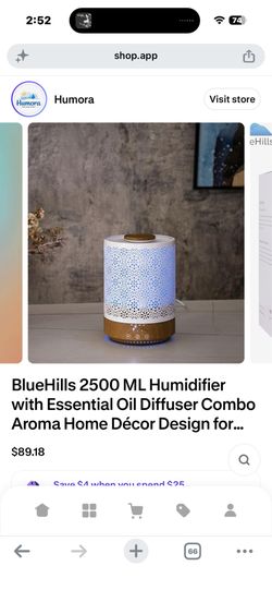 BlueHills 2500 ML Humidifier with Essential Oil Diffuser Combo Aroma Home Décor Design