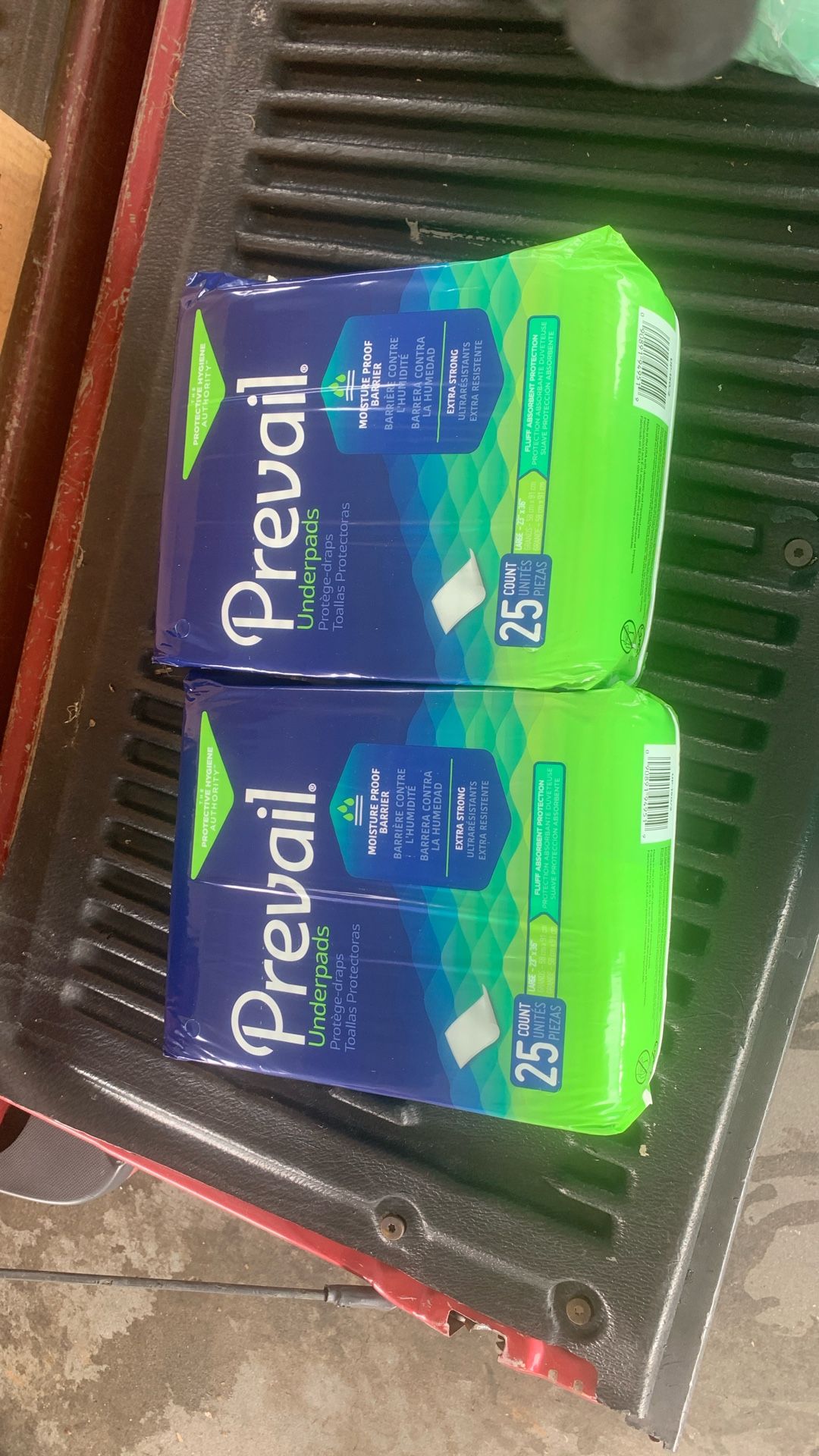 2 Large Packs Prevail Underpads 25 Count New  23”x36”