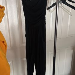 Black Strapless Romper 