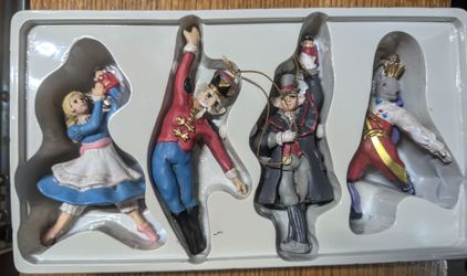 VINTAGE Nutcracker Ballet Alice in Wonderland set of Ornaments