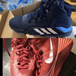 2 pair of basketball shoes size 11.5 adidas and Nike