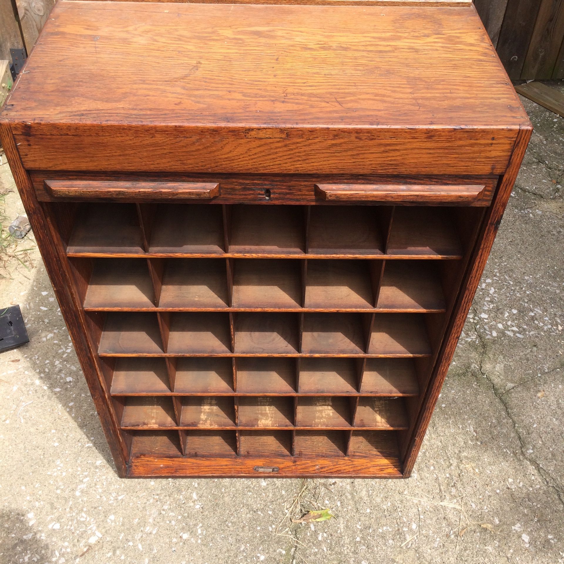 Solid oak organizer cabinet
