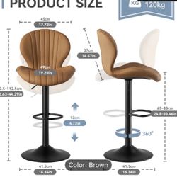 New -brown swivel adjustable height barstools( 50$ each, 6 Available)