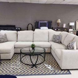 🧸$10 PAYMENT👌HOT DEAL 🤝Edenfield Linen 3 Piece Sofa With Chaise/Other Color  Charcoal 