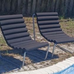 Vintage 70s Baughman Style Sling/ Lounge  Chairs (2) 