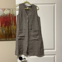 Eileen Fisher Linen Dress, Taupe