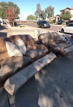 COUCH AND OVERSIZED CHAIR