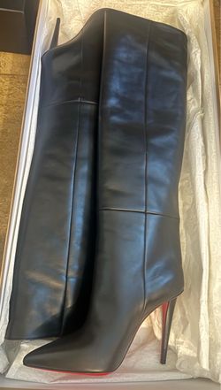 Christian Louboutin Black Leather Knee-High Boots
