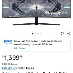 SAMSUNG 49” Odyssey G9 Gaming Monitor