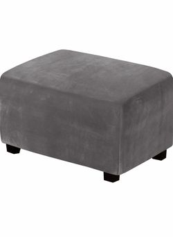 Ottoman cover large grey slipcover