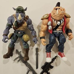 NINJA TURTLES action figure set Lot BEBOP and ROCKSTEADY 6" TMNT Classics Very Firm Price Like New Condition No Box