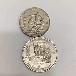 Mexico 200 & 5000 Pesos Coin - Monedas De Coleccion 