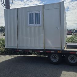 12x8ft Small Cubic  Shipping Container Conex Shed Tiny Home House Storage Box